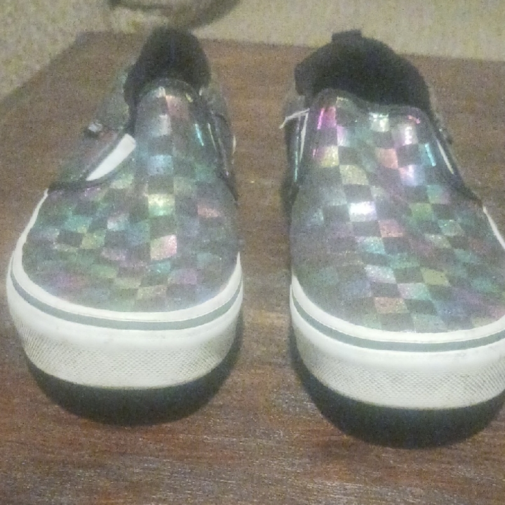 Vans Kids Multicolor Checkered Slip-On Shoes - Picture 5 of 8
